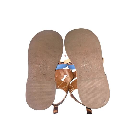 Girls Strappy Leather Adjustable Sandals- comfortable! . Osh Kosh- size 12.5 T - Picture 2 of 4